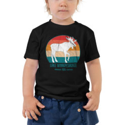 Alternative view of Colorful Lake Winnipesaukee with Moose - Toddler Short Sleeve Tee
