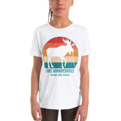Colorful Winnipesaukee with Moose - Youth Short Sleeve T-Shirt
