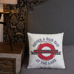 Alternative view of Never a bad day on Winnipesaukee, throw pillow