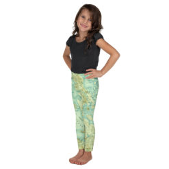 Vintage Winnipesaukee Map Kid's Leggings - Sizes 2T - 7