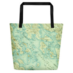 Beach Bag, Winnipesaukee Vintage Map