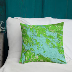 Winnipesaukee Map Pillow