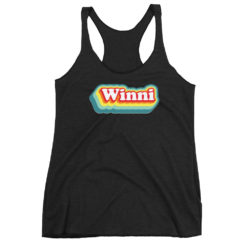 Alternative view of Women's Racerback Tank, Rainbow Winni logo