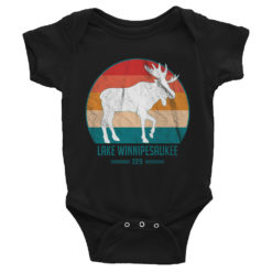Alternative view of Lake Winnipesaukee with Moose, Infant Bodysuit