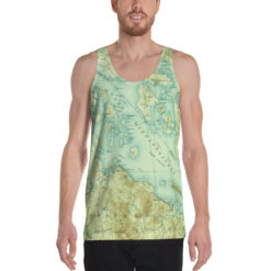 Men's Tank Top - Vintage Winnipesaukee Map Print