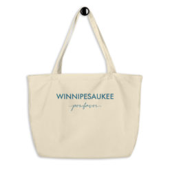 Alternative view of Winnipesaukee, por favor! Large organic tote bag or beach bag
