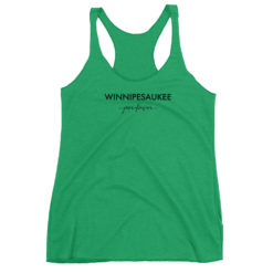 Alternative view of Winnipesaukee, por favor! Women's Racerback Tank